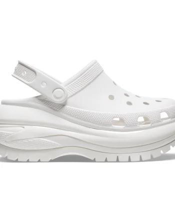 Saboți Crocs Classic Mega Crush Clog Alb - White