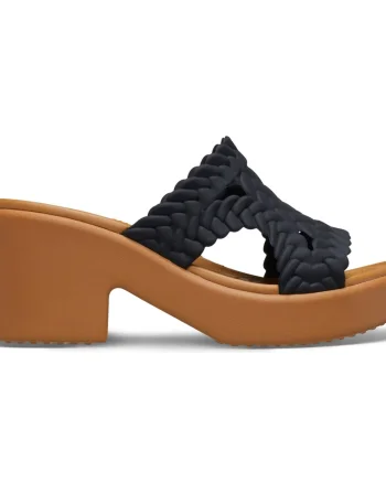 Papuci Crocs Brooklyn Woven Slide Heel Negru - Black