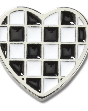 Jibbitz Crocs Silver Checkerboard Heart