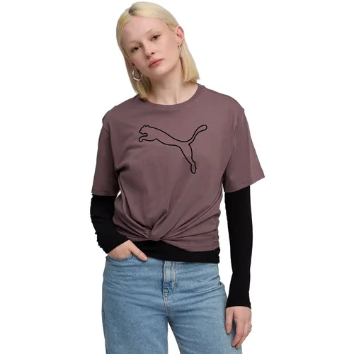 Tricou femei Puma Her Relaxed Graphic Tee Raisin 68814988