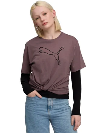 Tricou femei Puma Her Relaxed Graphic Tee Raisin 68814988