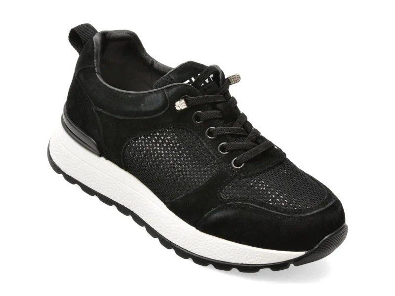 Pantofi sport FLAVIA PASSINI negri, WM12, din material textil si piele naturala