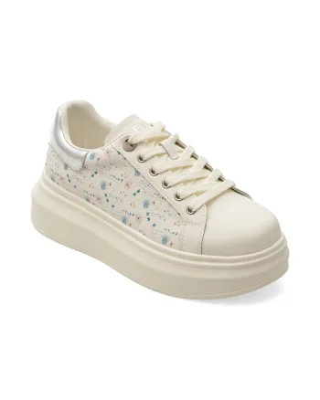 Pantofi sport EPICA albi, 706, din piele naturala