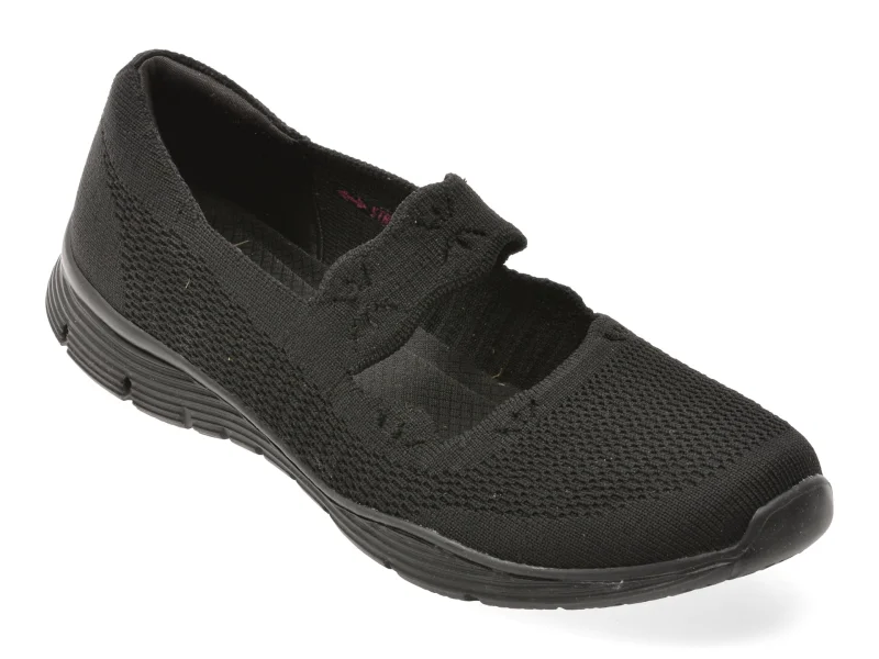 Pantofi sport SKECHERS negri, SEAGER, din material textil