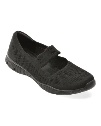 Pantofi sport SKECHERS negri, SEAGER, din material textil