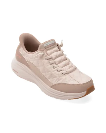 Pantofi sport SKECHERS roz, CONTOUR FOAM, din material textil