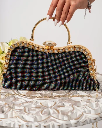 Poseta eleganta Valeria cu strassuri multicolore