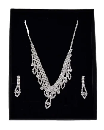Set Zena, cercei si colier din pietre semipretioase, argintiu, SZ011