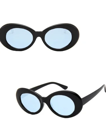 Ochelari de soare Retro Black Oval cu rame groase