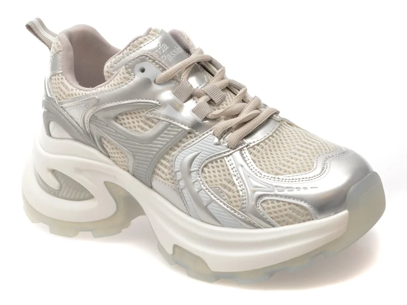 Pantofi sport FLAVIA PASSINI argintii, 66988, din material textil
