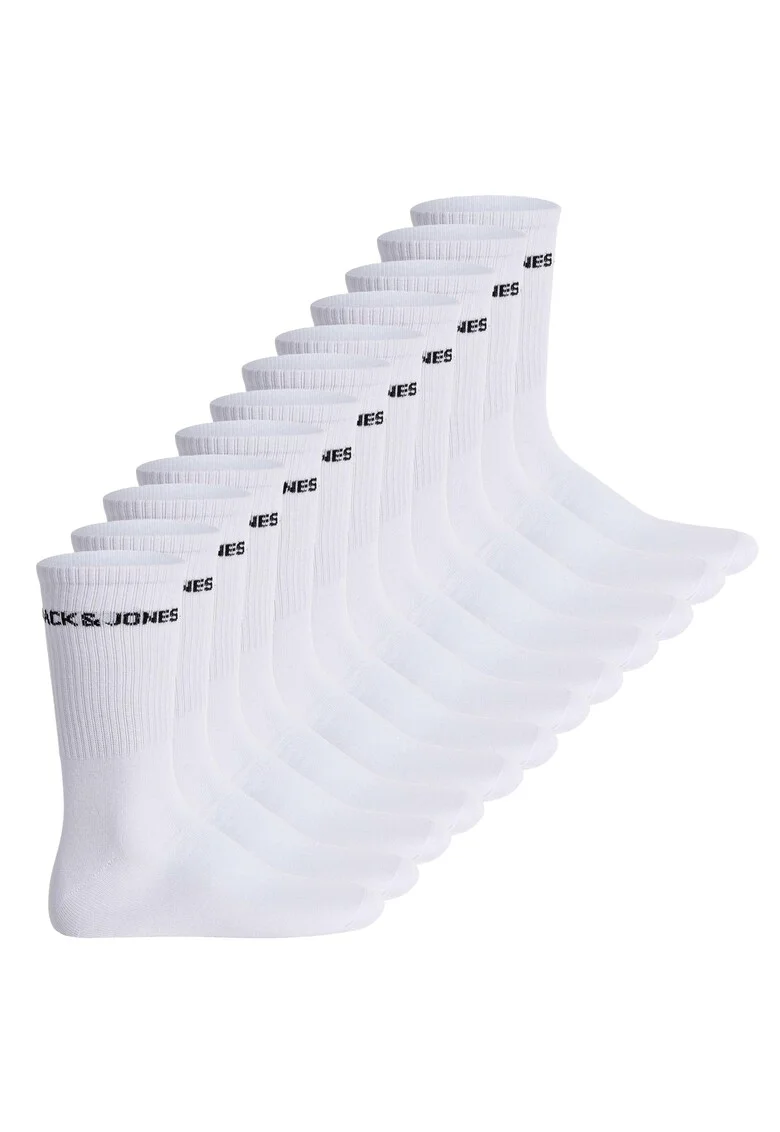 Set de sosete lungi cu logo 14029 - 12 perechi, Alb