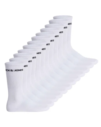 Set de sosete lungi cu logo 14029 - 12 perechi, Alb