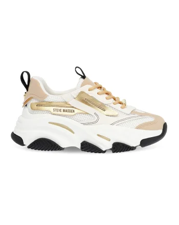 Pantofi sport cu insertii de plasa Possession-E, Alb/Bej