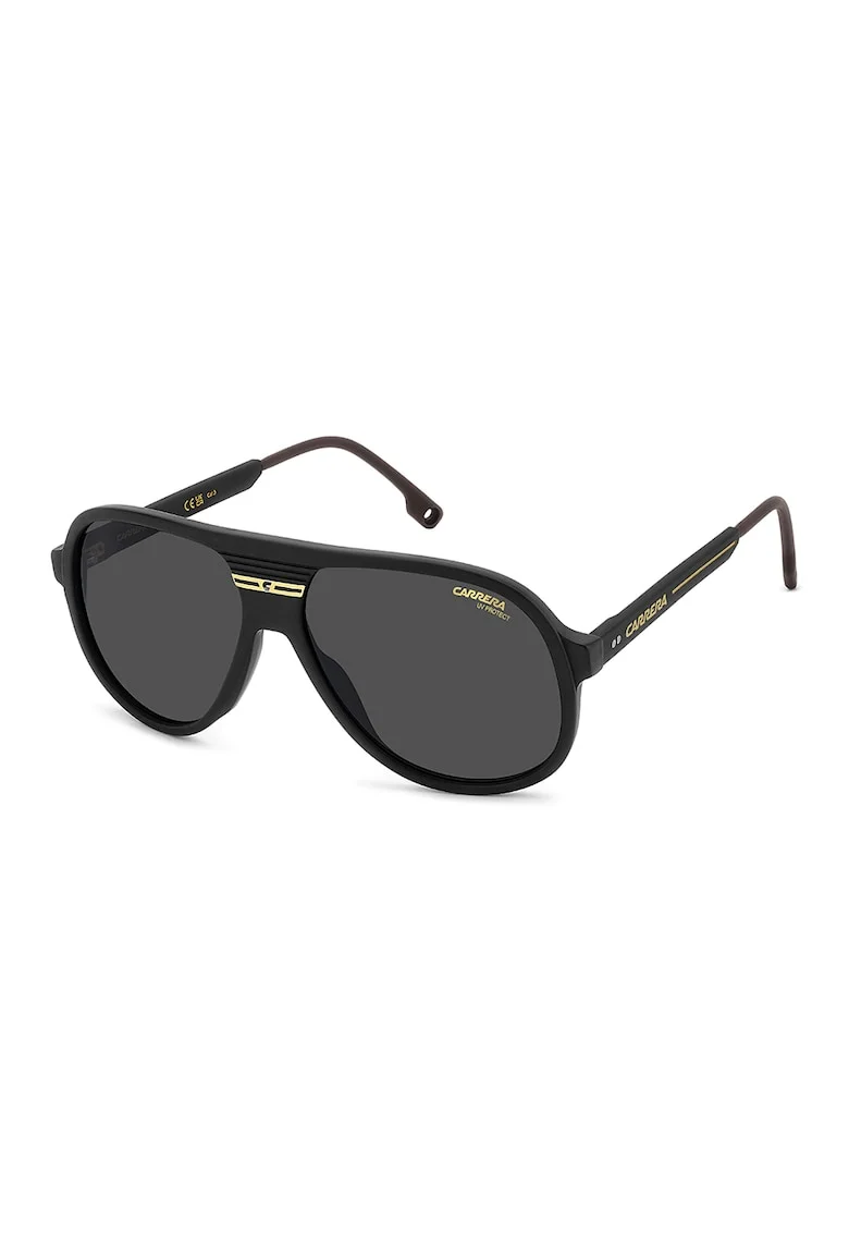 Ochelari de soare aviator cu logo, Auriu/Negru