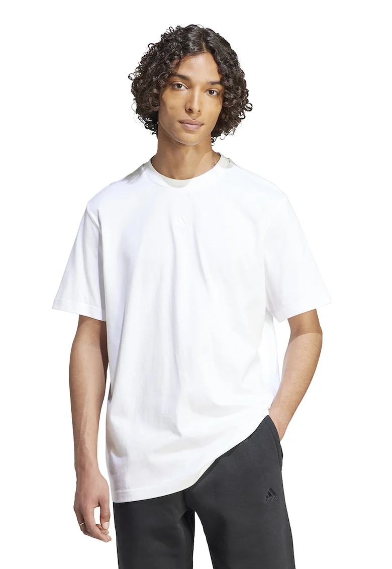 Tricou supradimensionat cu logo pe partea din spate, Alb