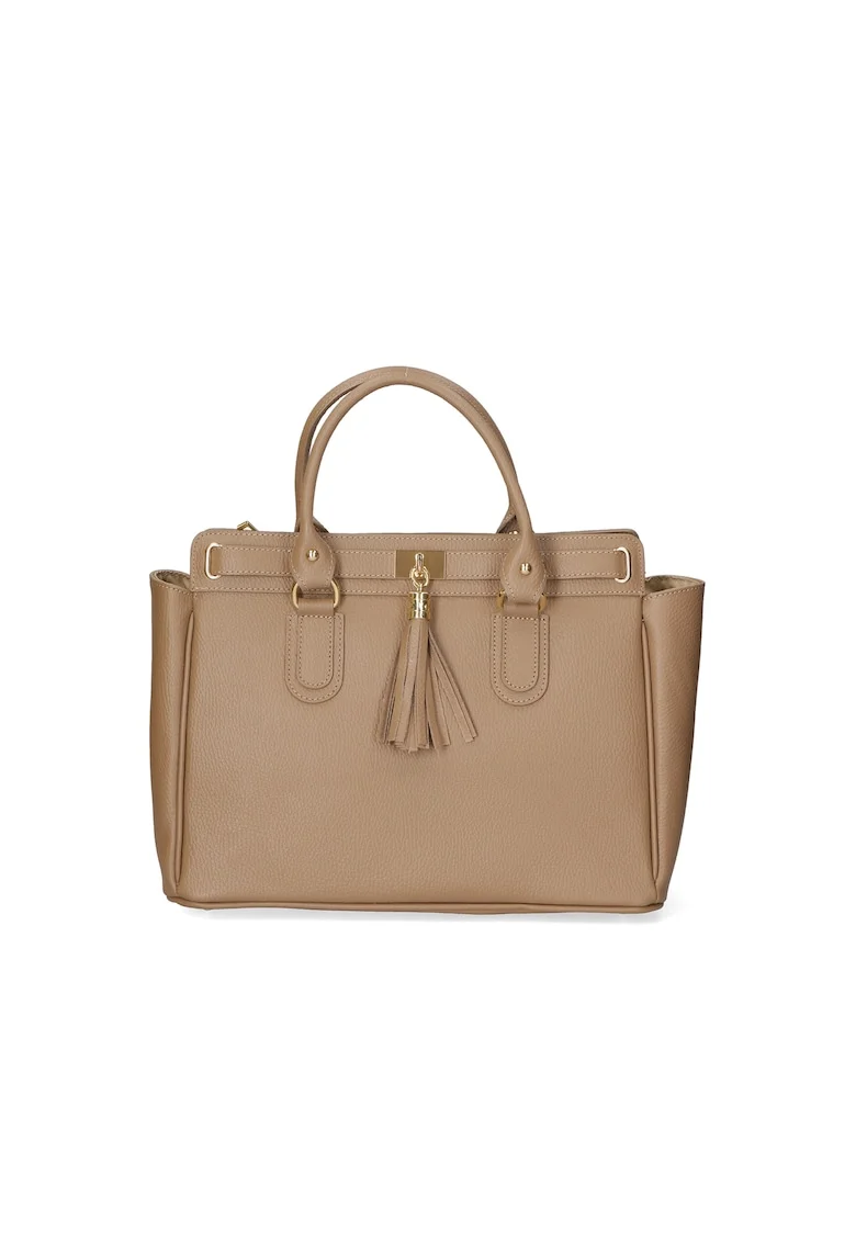 Geanta tote de piele, Maro taupe