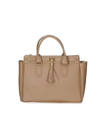 Geanta tote de piele, Maro taupe