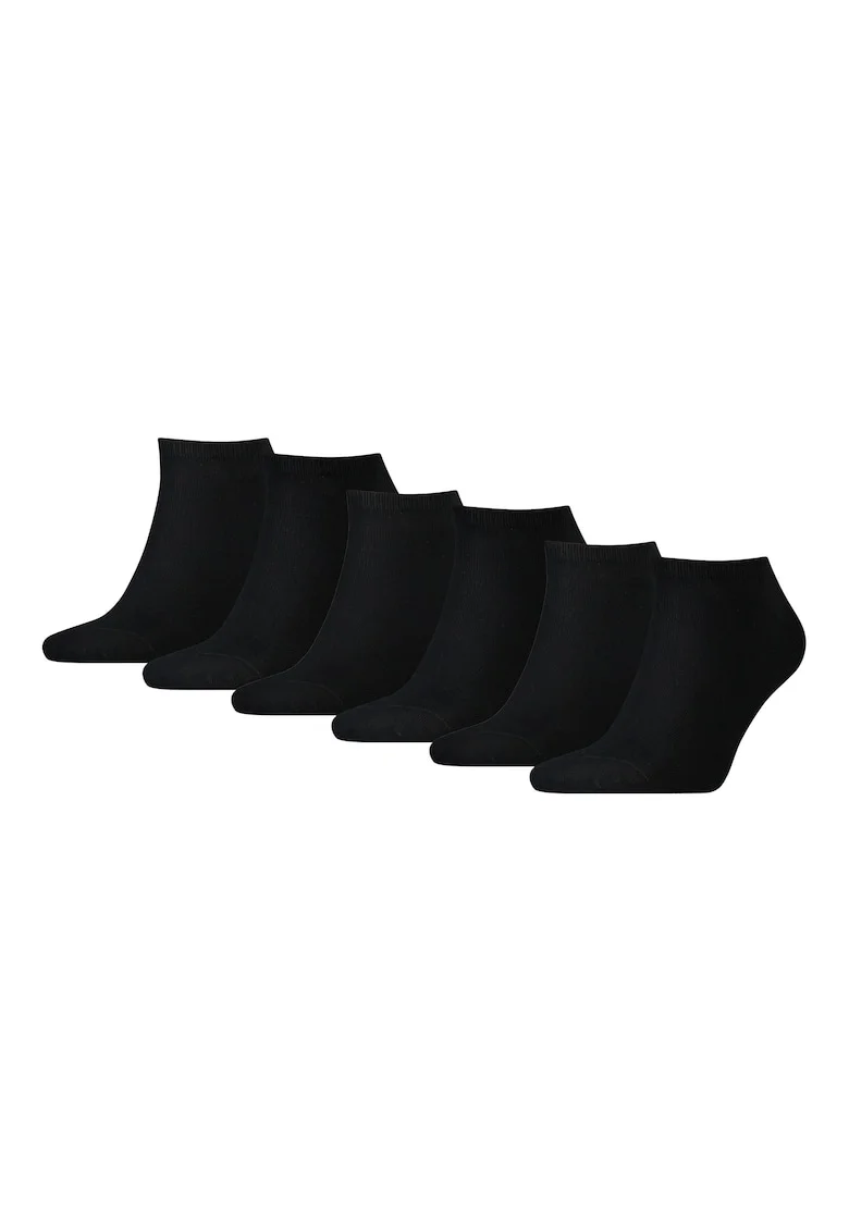 Set de sosete pana la glezna, din amestec de bumbac - 6 perechi, Negru