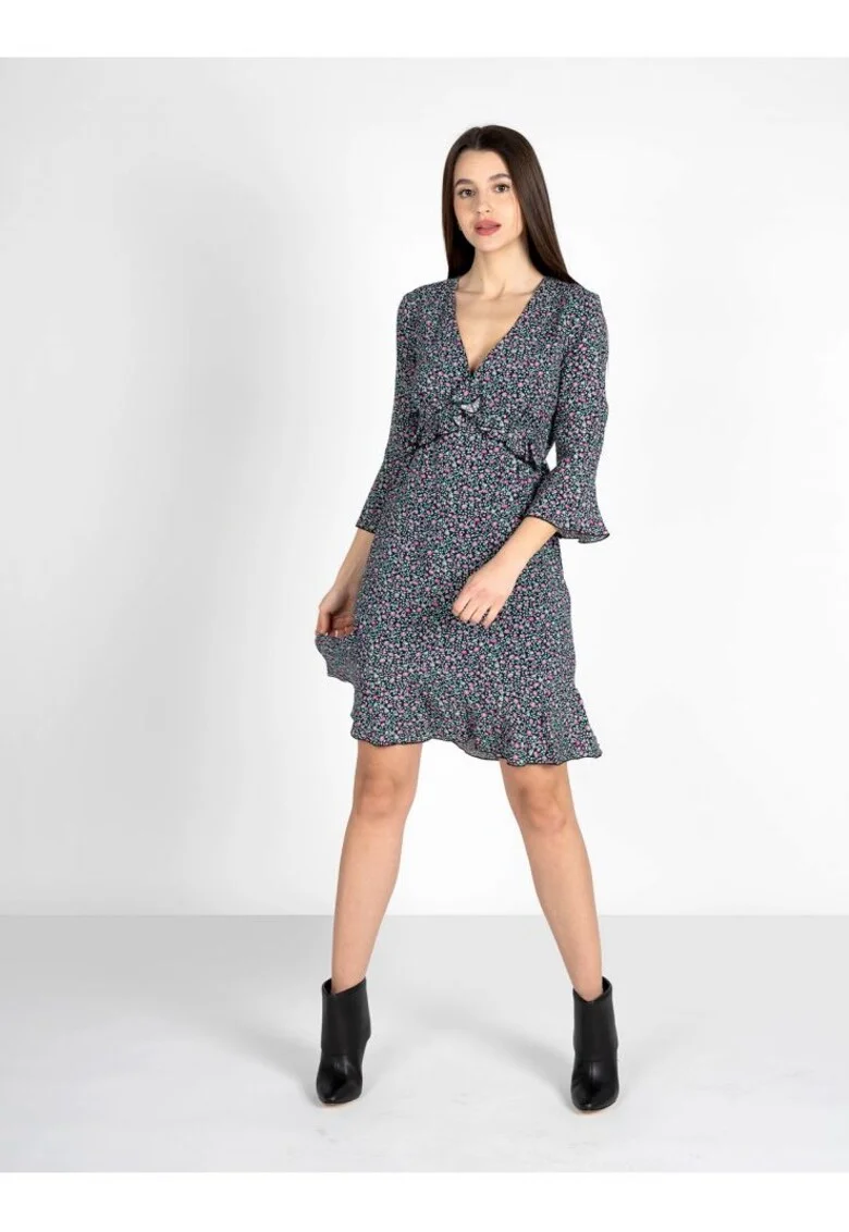 Rochie evazata cu imprimeu floral,