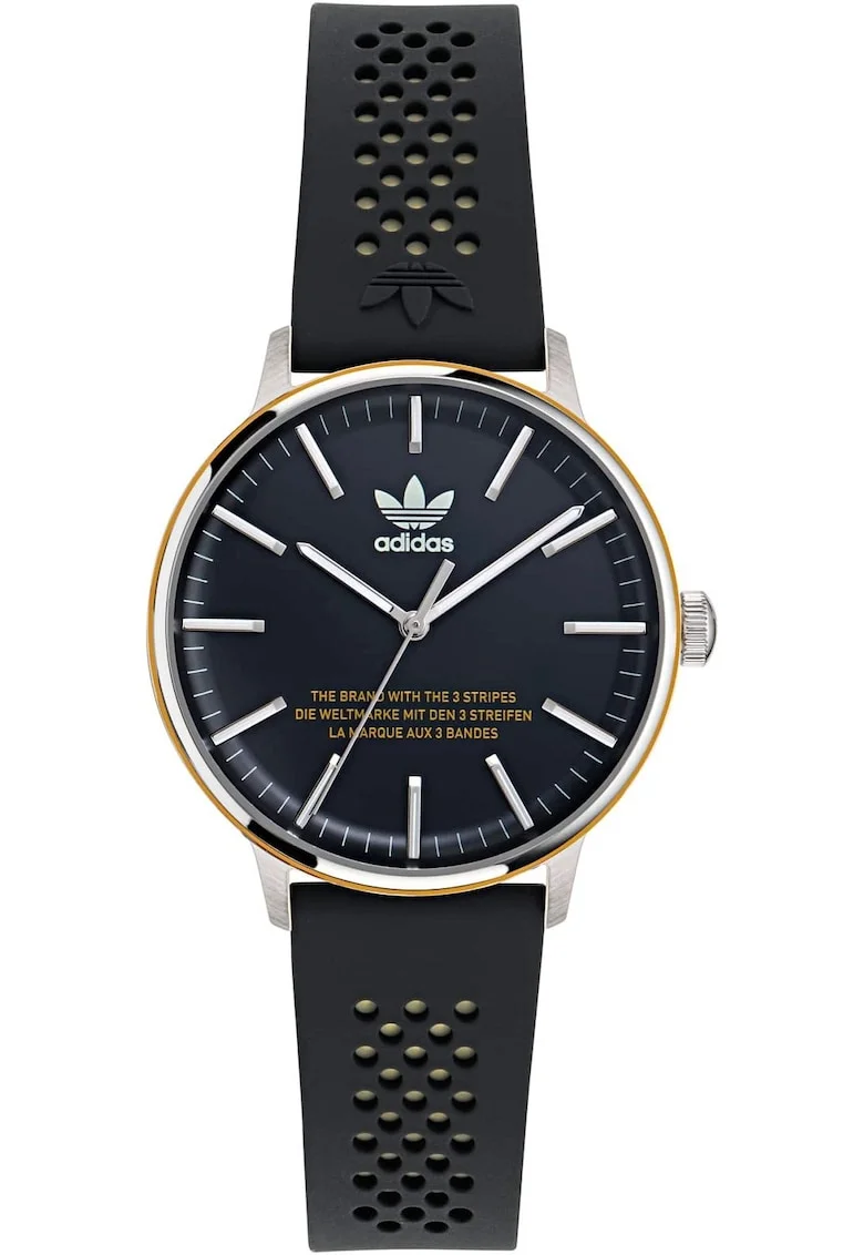 Ceas unisex  Code One, Quartz, inox/silicon, argintiu/negru