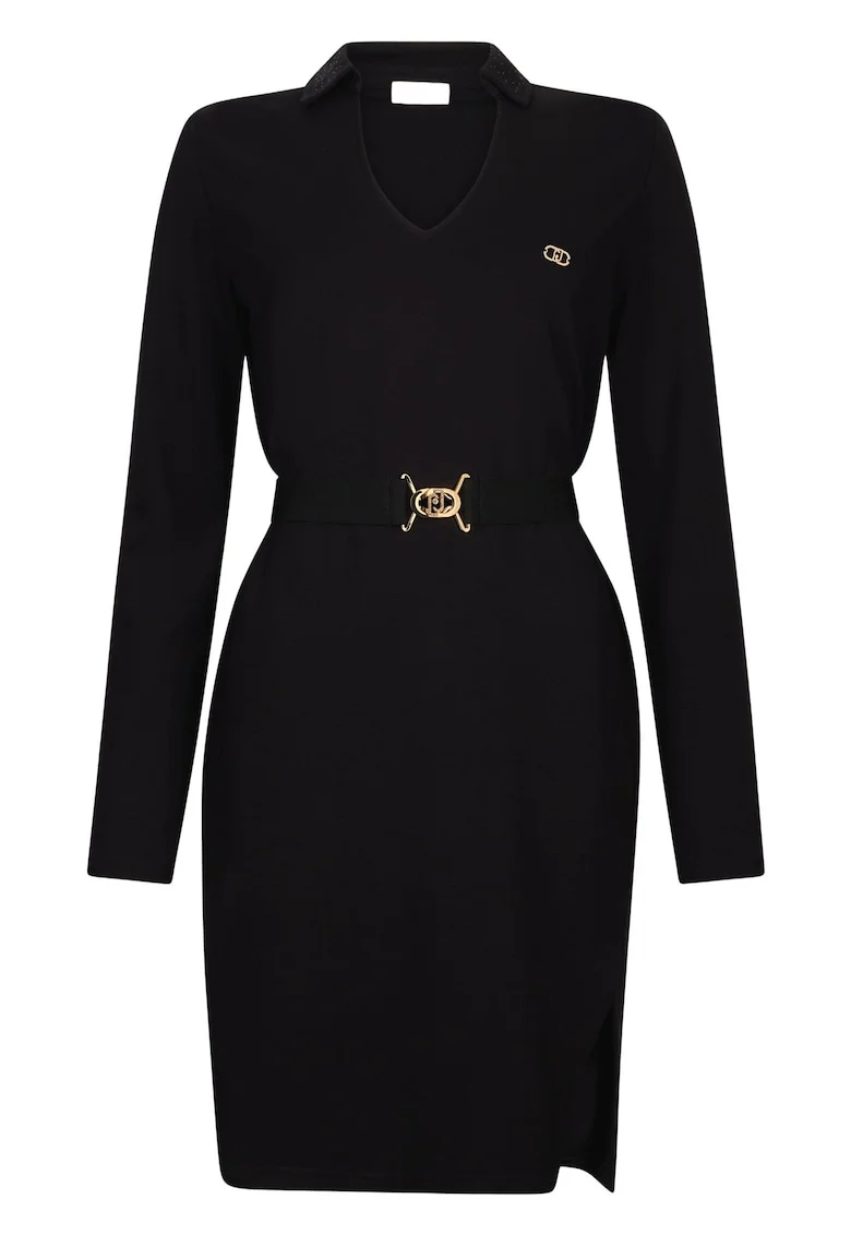 Rochie scurta cu curea asortata, Negru