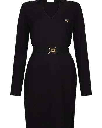 Rochie scurta cu curea asortata, Negru