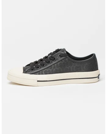 Tenisi low-cut cu logo, Negru