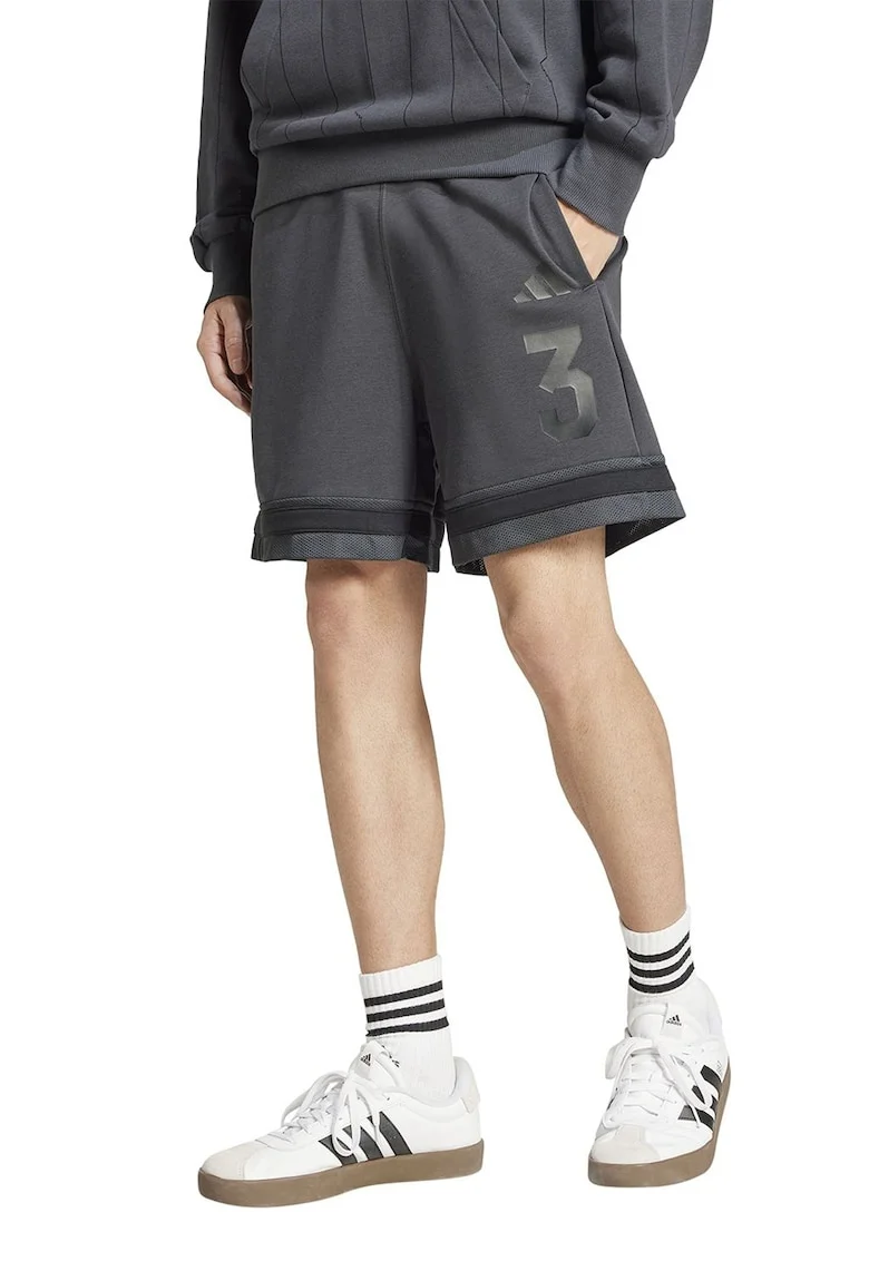 Pantaloni scurti cu logo, Gri inchis