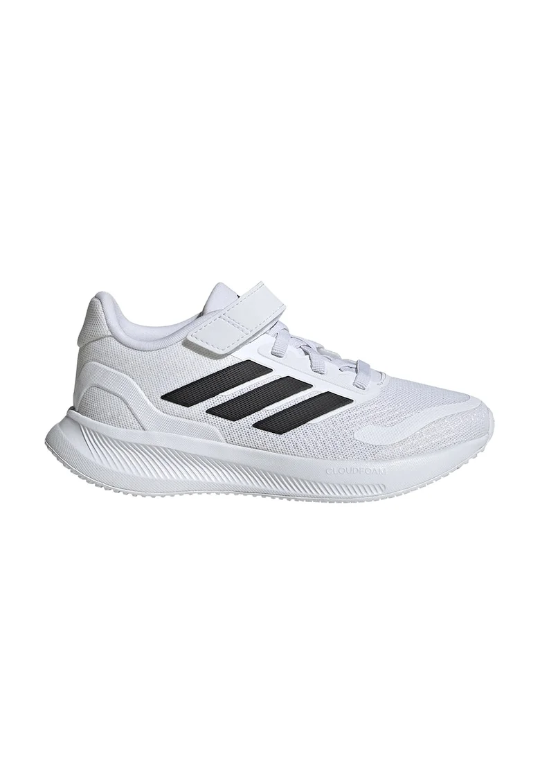 Pantofi sport Runfalcon 5 din plasa cu logo si velcro, Negru/Alb optic