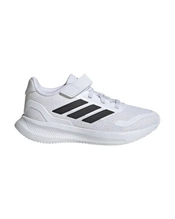 Pantofi sport Runfalcon 5 din plasa cu logo si velcro, Negru/Alb optic
