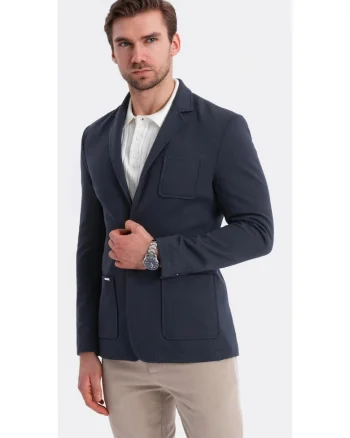 Sacou slim-fit cu buzunar pe piept