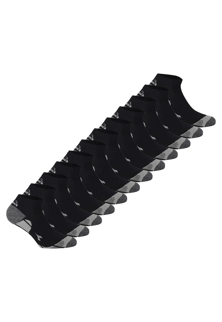 Set de sosete pana la glezna unisex - 12 perechi, Negru