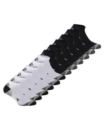 Set de sosete pana la glezna unisex - 12 perechi, Alb/Negru