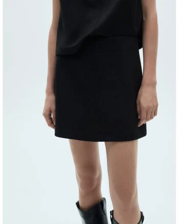 Fusta mini cambrata, Negru
