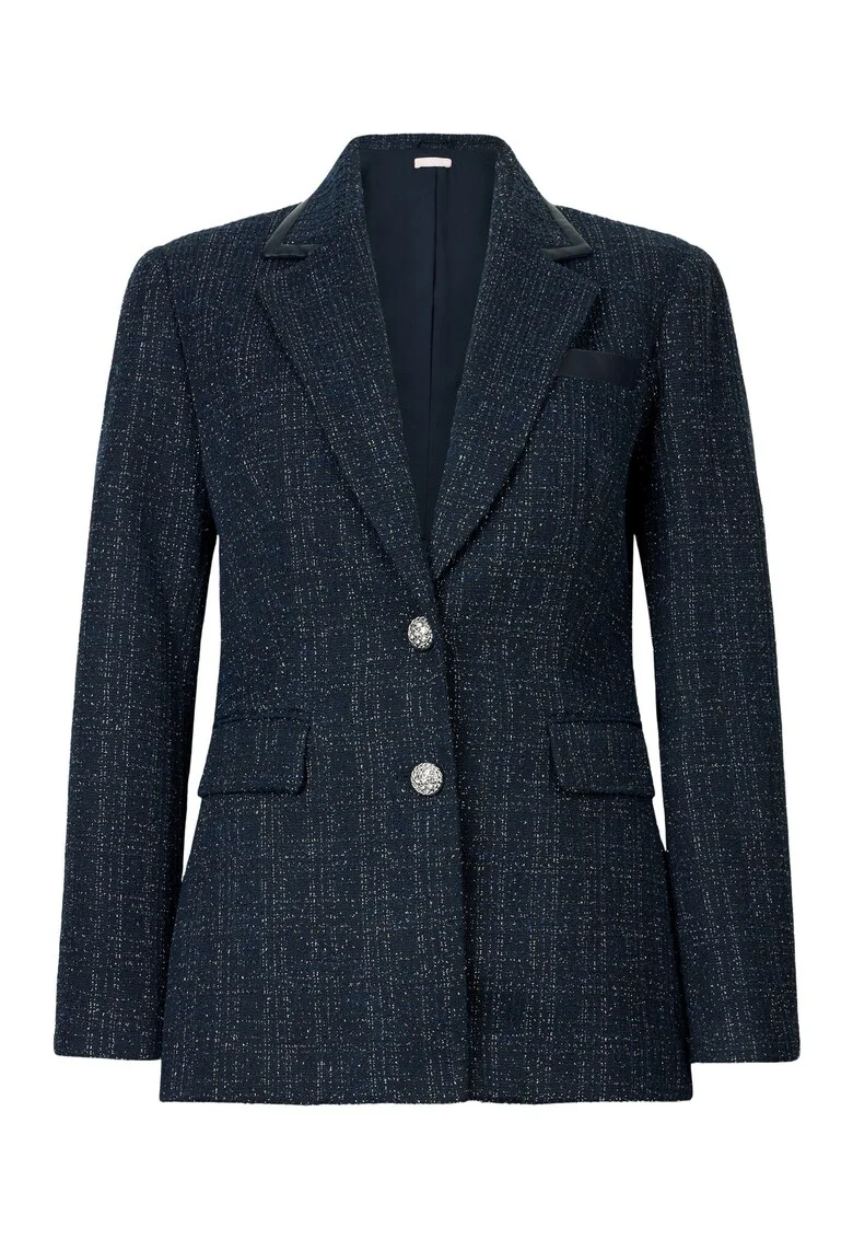Sacou slim fit cu insertii stralucitoare, Albastru inchis