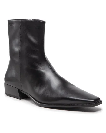 Ghete de dama pana la glezna,  301243434, piele naturala, negru,