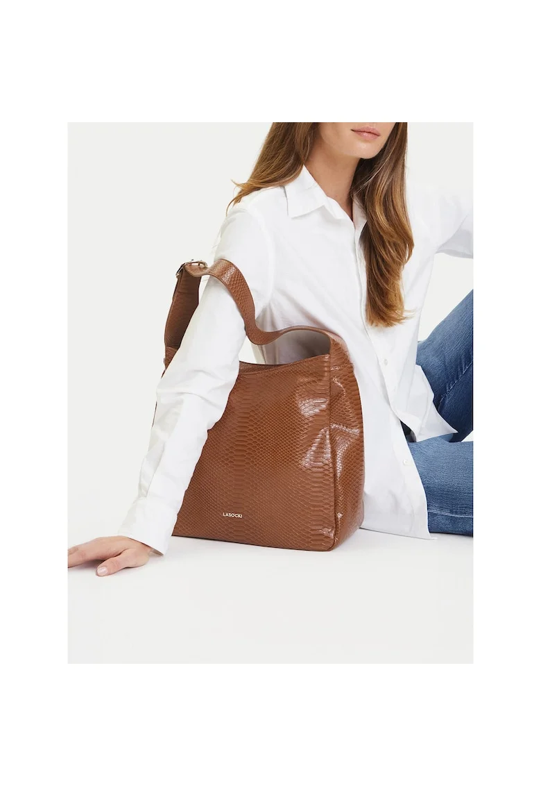 Geanta dama  C-LSK-L-004-08, culoare brown, material textil