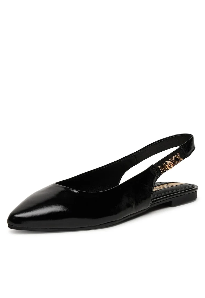 Balerini dama,  piele naturala, negru,