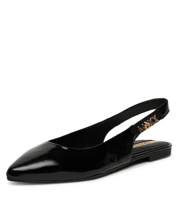 Balerini dama,  piele naturala, negru,