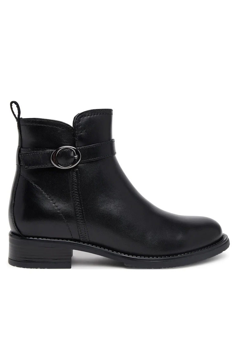 Botine  piele naturala negru, Negru