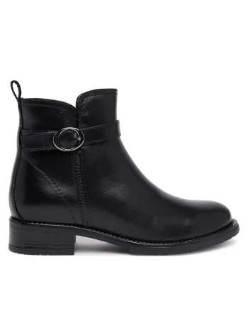 Botine  piele naturala negru, Negru
