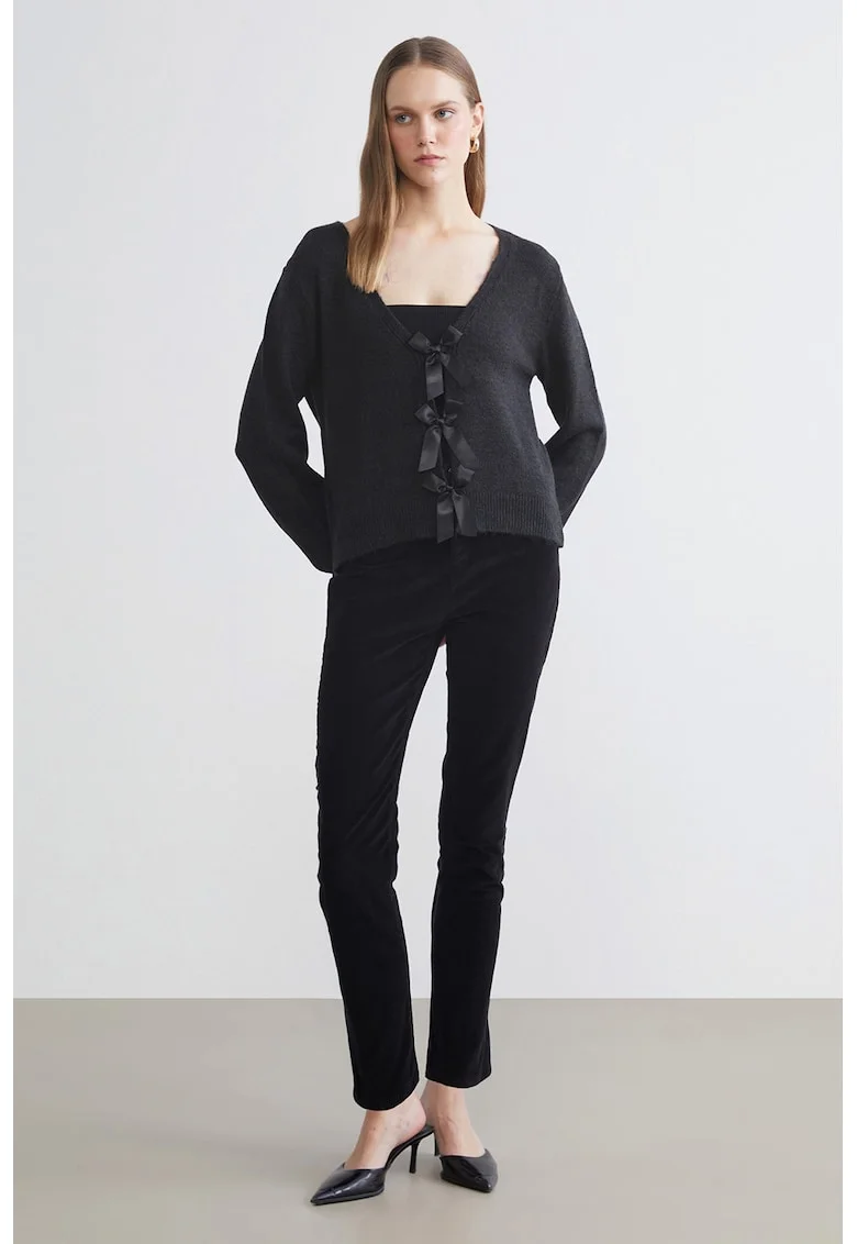 Blugi skinny cu talie medie, Negru