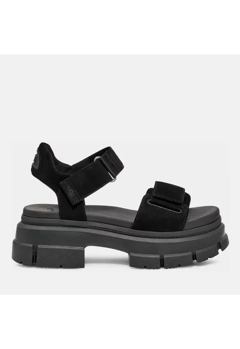 Sandale din piele nubuc si talpa demi-wedge Ashton