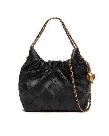 Geanta dama  Mini Fleming, piele naturala, neagra, dimensiuni mici