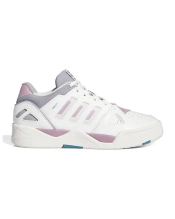 Pantofi sport de piele ecologica Mid City, Alb/Lila