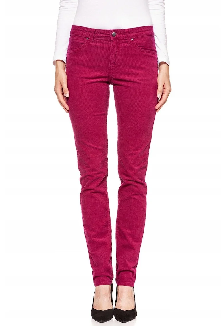 Pantaloni dama,  slim, roz, bumbac/elastan,