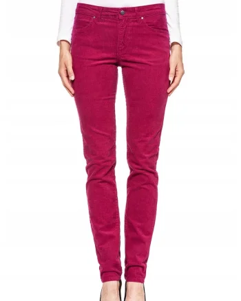 Pantaloni dama,  slim, roz, bumbac/elastan,