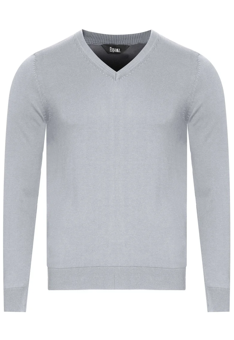 Pulover barbati,  60000VY-S4, gri deschis, 100% bumbac