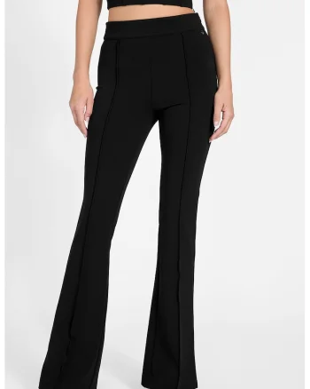 Pantaloni evazati cu talie inalta, Negru