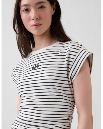 Rochie cu fronseuri, Alb/Negru